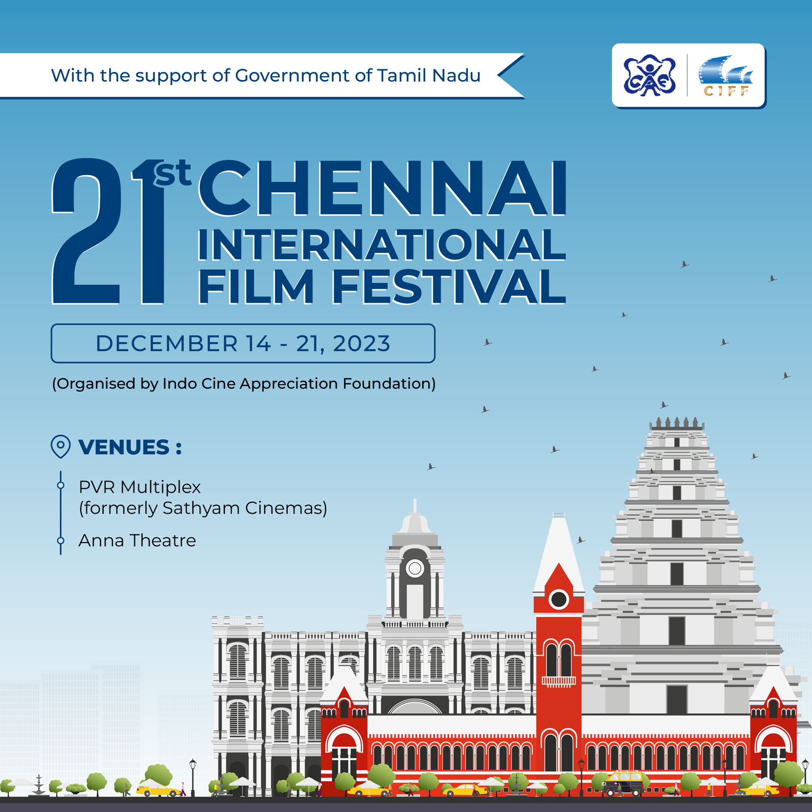 21st Chennai International Film Festival Swuare Poster